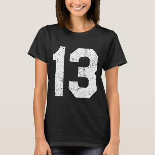 Jersey Uniform Number 13 Athletic T-Shirt