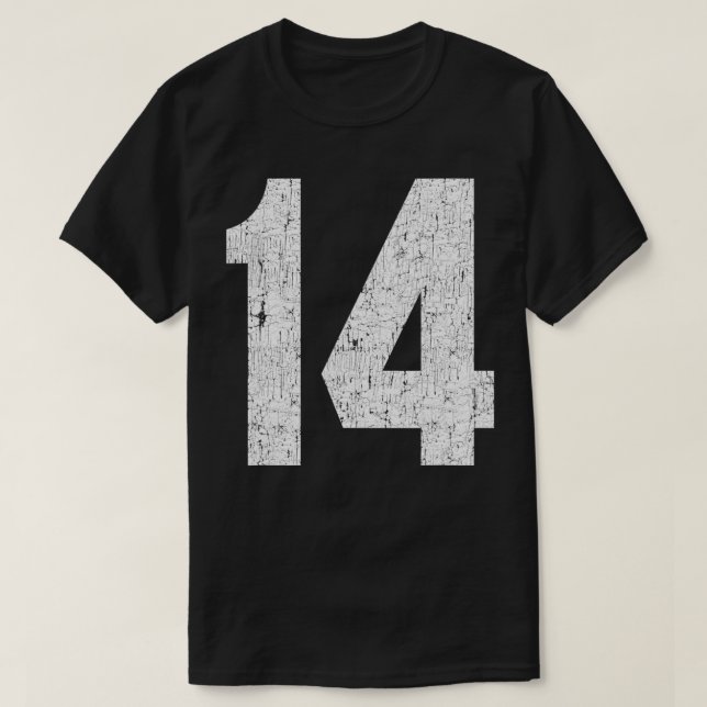 Jersey Uniform Number #14 Athletic Style Sports Gr T-Shirt (Design vorne)
