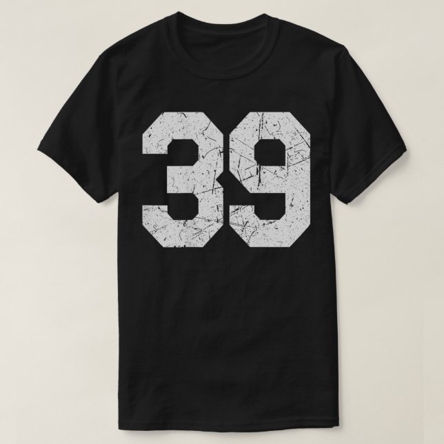 Jersey Uniform Number #39 Athletic Style Sports BA T-Shirt (Design vorne)