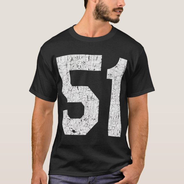 Jersey Uniform Number 51 Athletic Style Sports T-Shirt (Vorderseite)