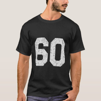 Jersey Uniform Number 60 Athletic Style Sports T-Shirt