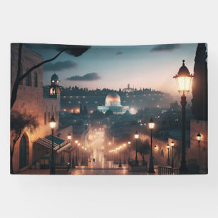 Jerusalem Al Aqsa Kuppel Rock Palestine Artwork Banner