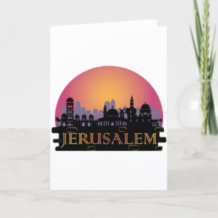 Jerusalem Alte Stadt Skyline - Israel Reisen Feiertagskarte