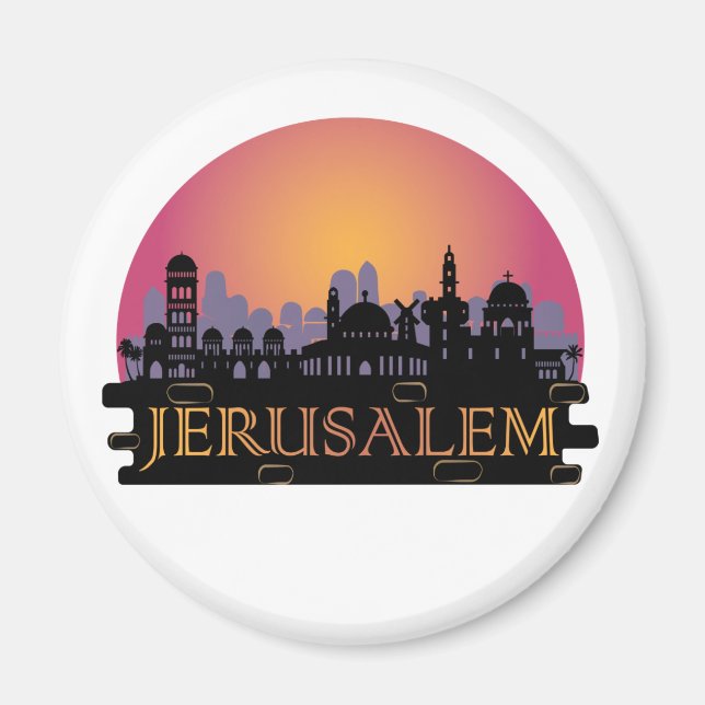 Jerusalem Alte Stadt Skyline - Israel Reisen Magnet (Vorne)