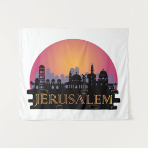 Jerusalem Alte Stadt Skyline - Israel Reisen Wandteppich