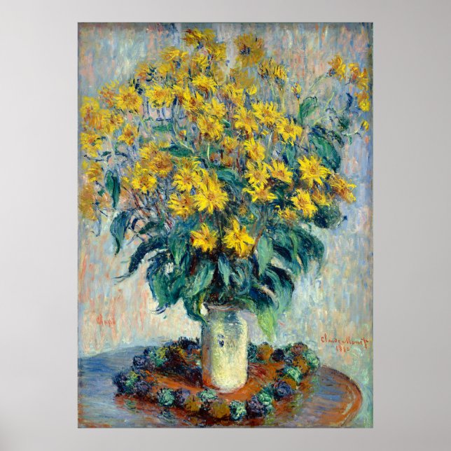 Jerusalem Artichoke Blume, Claude Monet Poster (Vorne)