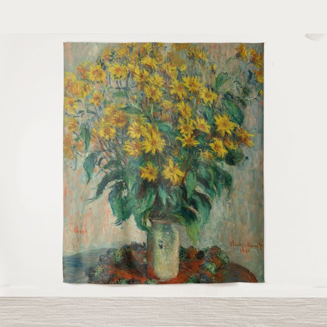 Jerusalem Artichoke Blume - Claude Monet Wandteppich (Vorderseite)