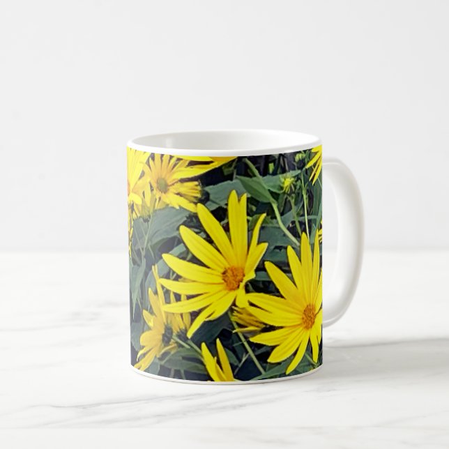 Jerusalem Artichoke Blume Kaffeetasse (VorderseiteRechts)