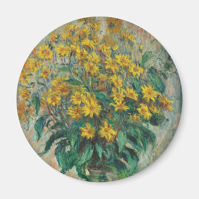 Jerusalem Artichoke Blume von Claude Monet Magnet (Vorne)