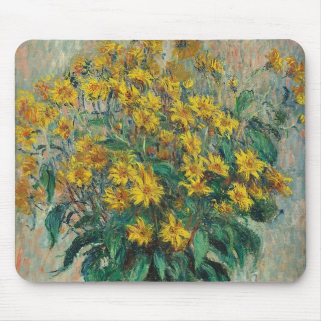 Jerusalem Artichoke Blume von Claude Monet Mousepad (Vorne)