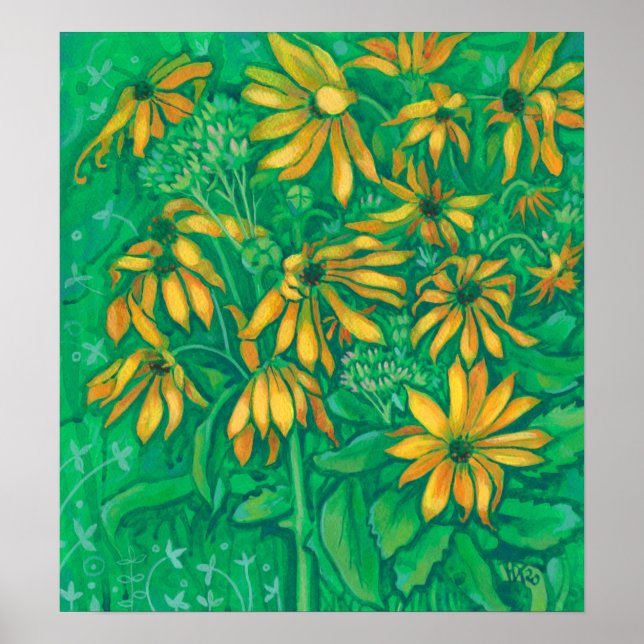 Jerusalem Artichokes Sonnenblumenmalerei Kunst Poster (Vorne)