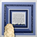 Jerusalem ASHKENAZ Challah Teig Abdeckung Serviette<br><div class="desc">ASHKENAZ Moderne saubere Linien. Jerusalem Thema. Blaue Quadrate. Challah Teig Abdeckung. Umfasst den Volltext des beim Scheitern von Challah rezitierten Segen. Und auch der Volltext des Yehi Ratzon, der oft gesagt wird, wenn diese Mitzvah darstellend wird. Wie bequem ist das! Backenthusiasten: Sich selbst ausdrücken und deinen persönlichen Stil zeigen, während...</div>
