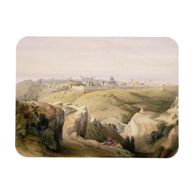 Jerusalem aus dem Berg der Oliven, 8. April 1839 Magnet (Horizontal)