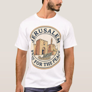 Jerusalem Bete für den Frieden Psalm 122:6 Stempel T-Shirt