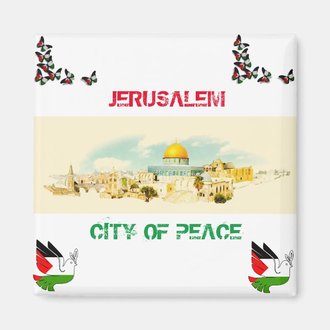 Jerusalem City of P[Eace Kühlschrankmagnet Souveni Magnet (Vorne)