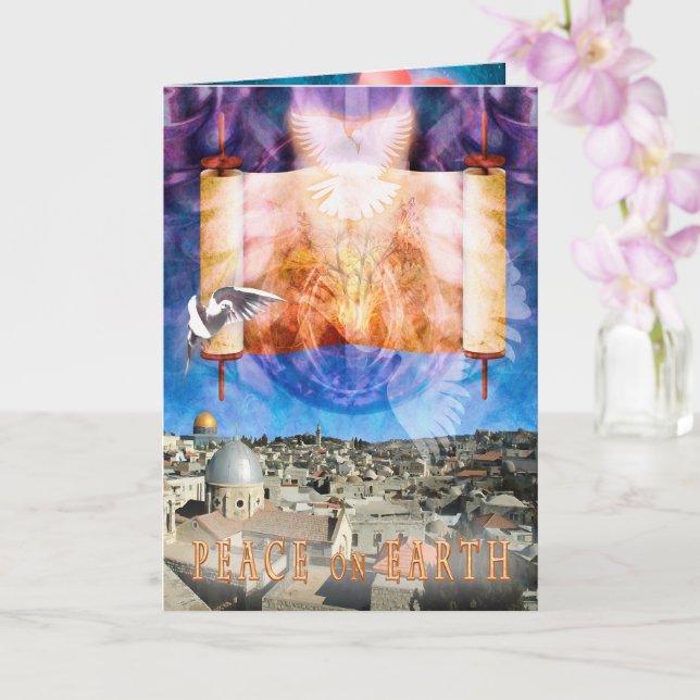 Jerusalem City WELTFRIEDEN Card Karte (Orchidee)