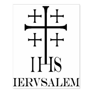 Jerusalem Cross IHS Briefmarke Gummistempel