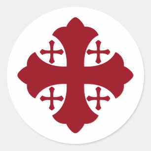 Jerusalem Cross Runder Aufkleber