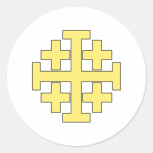 Jerusalem Cross Runder Aufkleber