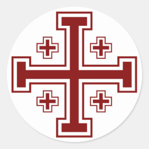 Jerusalem Cross Runder Aufkleber