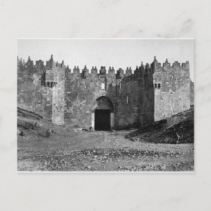 Jerusalem Damaskus-Tor Vintage 1870 Foto Postkarte