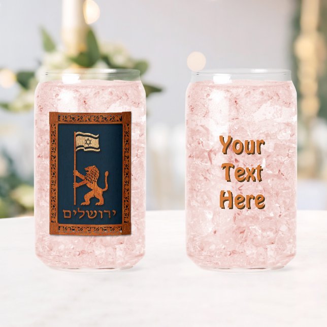 Jerusalem Day Löwe mit Fahne Dosenglas (Insitu (Hochzeit))