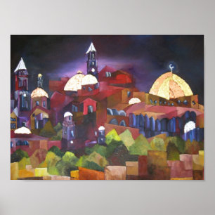 Jerusalem in der Nacht Poster