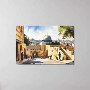 Jerusalem Israel Aquarellkunst Leinwanddruck