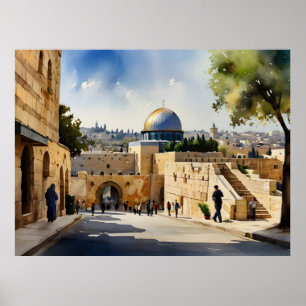 Jerusalem Israel Aquarellkunst Poster