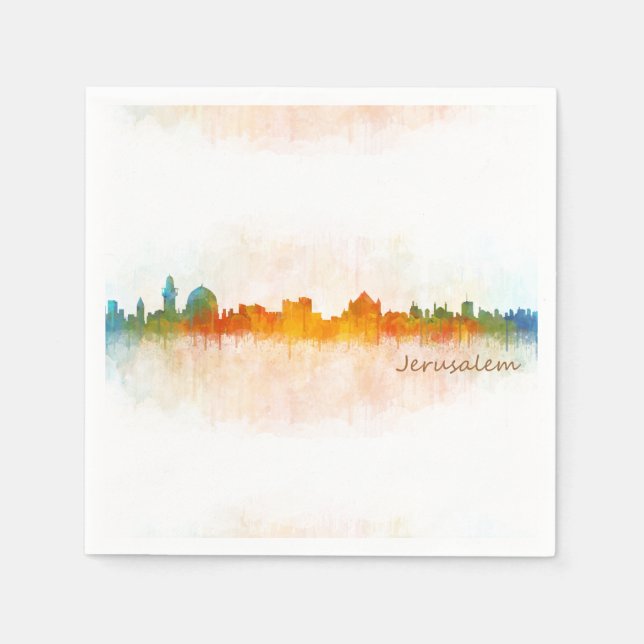 Jerusalem Israel City Skyline Serviette (Vorderseite)
