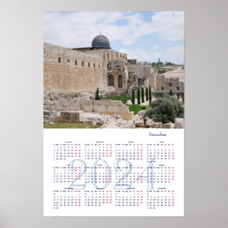Jerusalem, Israel. Kalender 2024 Poster