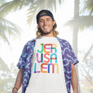 Jerusalem Israel Pop Kunstbriefe T-Shirt