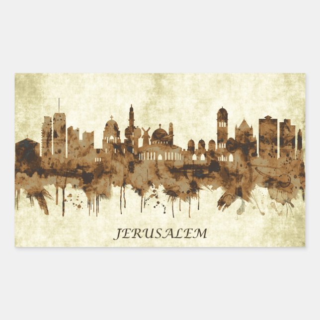 Jerusalem Israel Stadt Rechteckiger Aufkleber (Vorderseite)