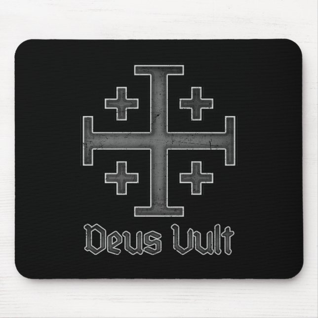Jerusalem Knight Templar Kreuzfahrer Cross Deus Vu Mousepad (Vorne)