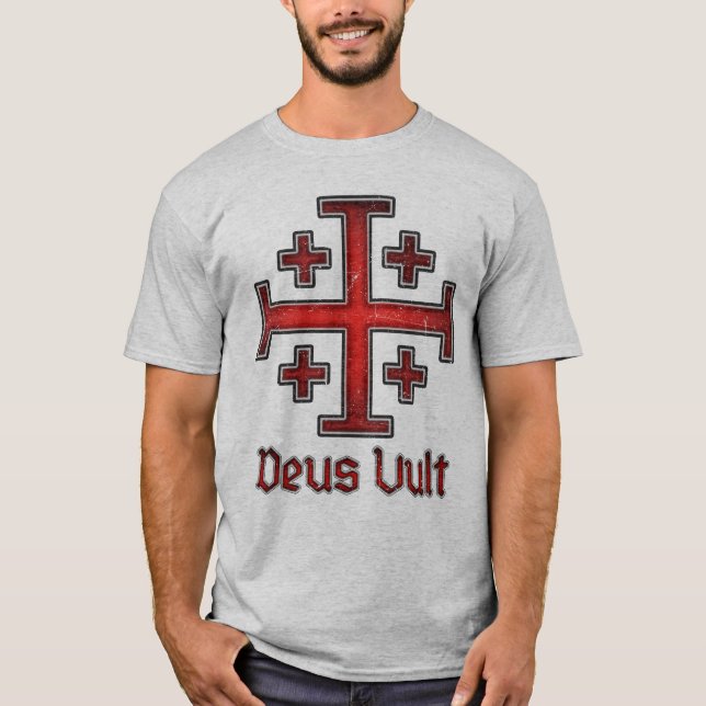 Jerusalem Knight Templar Kreuzfahrer Kreuz Christl T-Shirt (Vorderseite)