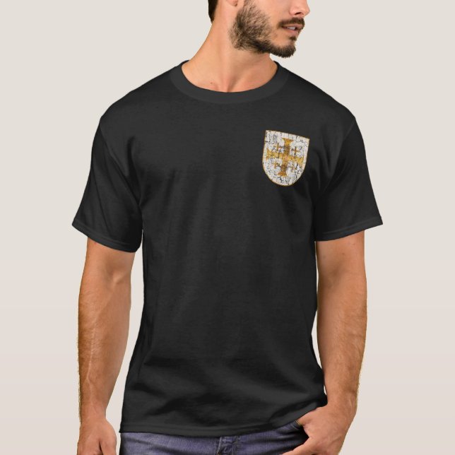 Jerusalem-Kreuz, beunruhigt T-Shirt (Vorderseite)