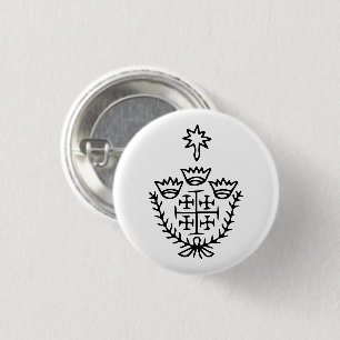 Jerusalem-Kreuz historisches Pilgertattoo-Siegel Button