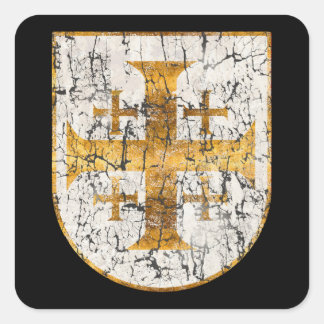 Jerusalem-Kreuz, in Bedrängnis Quadratischer Aufkleber