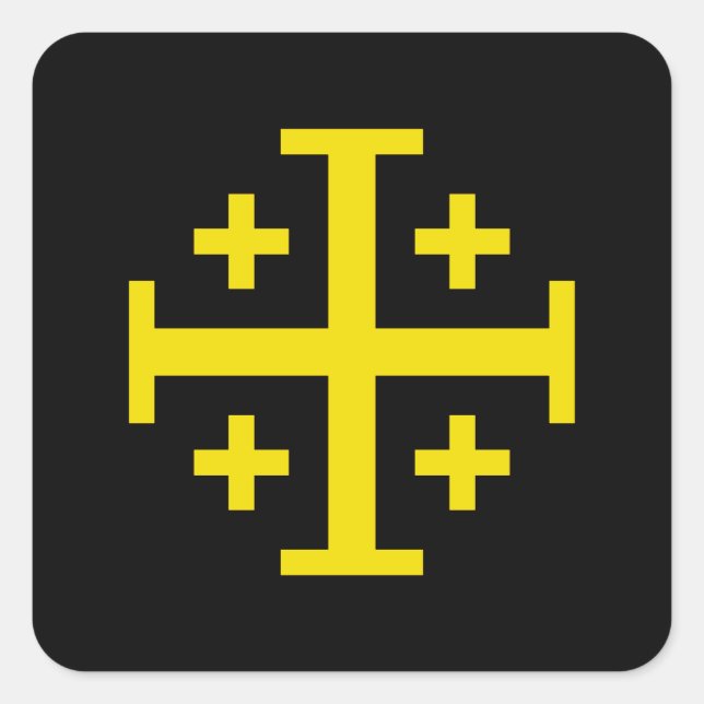 Jerusalem-Kreuz Quadratischer Aufkleber (Vorderseite)