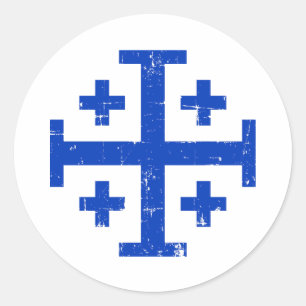 Jerusalem-Kreuz Runder Aufkleber