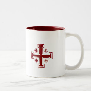 Jerusalem-Kreuz-Tasse Zweifarbige Tasse