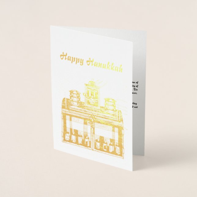 Jerusalem Lantern Lamp für Hanukkah Folienkarte (Vorderseite)