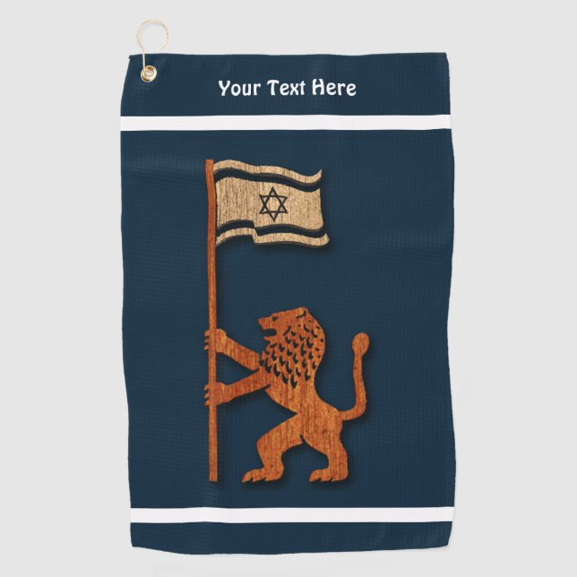 Jerusalem Löwe mit Flagge Golfhandtuch (Vorderseite)