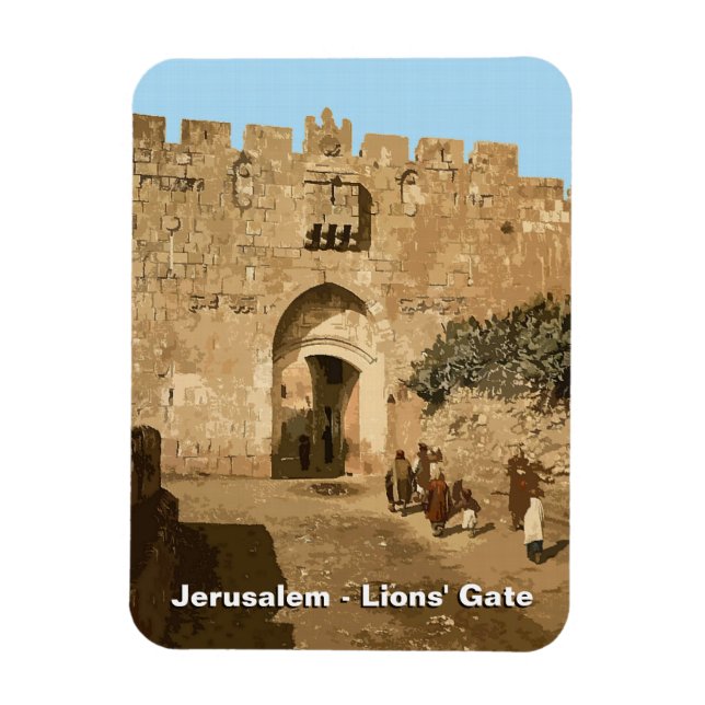 Jerusalem - Löwentor Magnet (Vertikal)