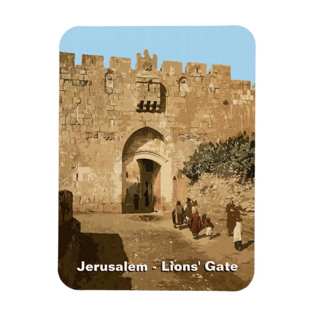 Jerusalem - Löwentor Magnet (Vertikal)