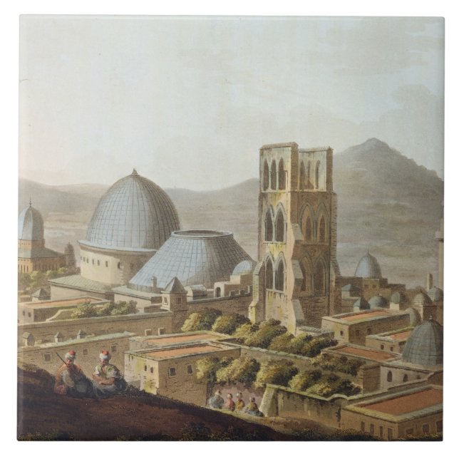 Jerusalem mit der Kirche des heiligen Sepulchre, p Fliese (Vorderseite)