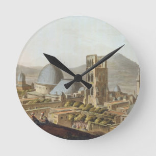 Jerusalem mit der Kirche des heiligen Sepulchre, p Runde Wanduhr