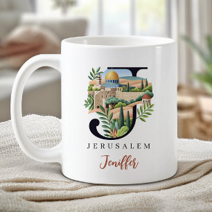 Jerusalem Monogramm Buchstabe J Personalisiertes G Kaffeetasse