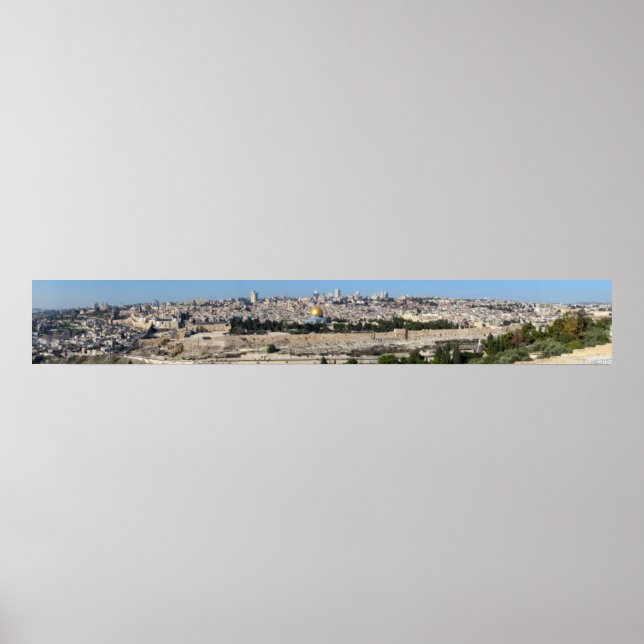 Jerusalem Panorama aus dem Berg der Oliven Poster (Vorne)