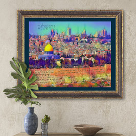 Jerusalem Psalm 122 Pray for Peace Canvas Print Poster